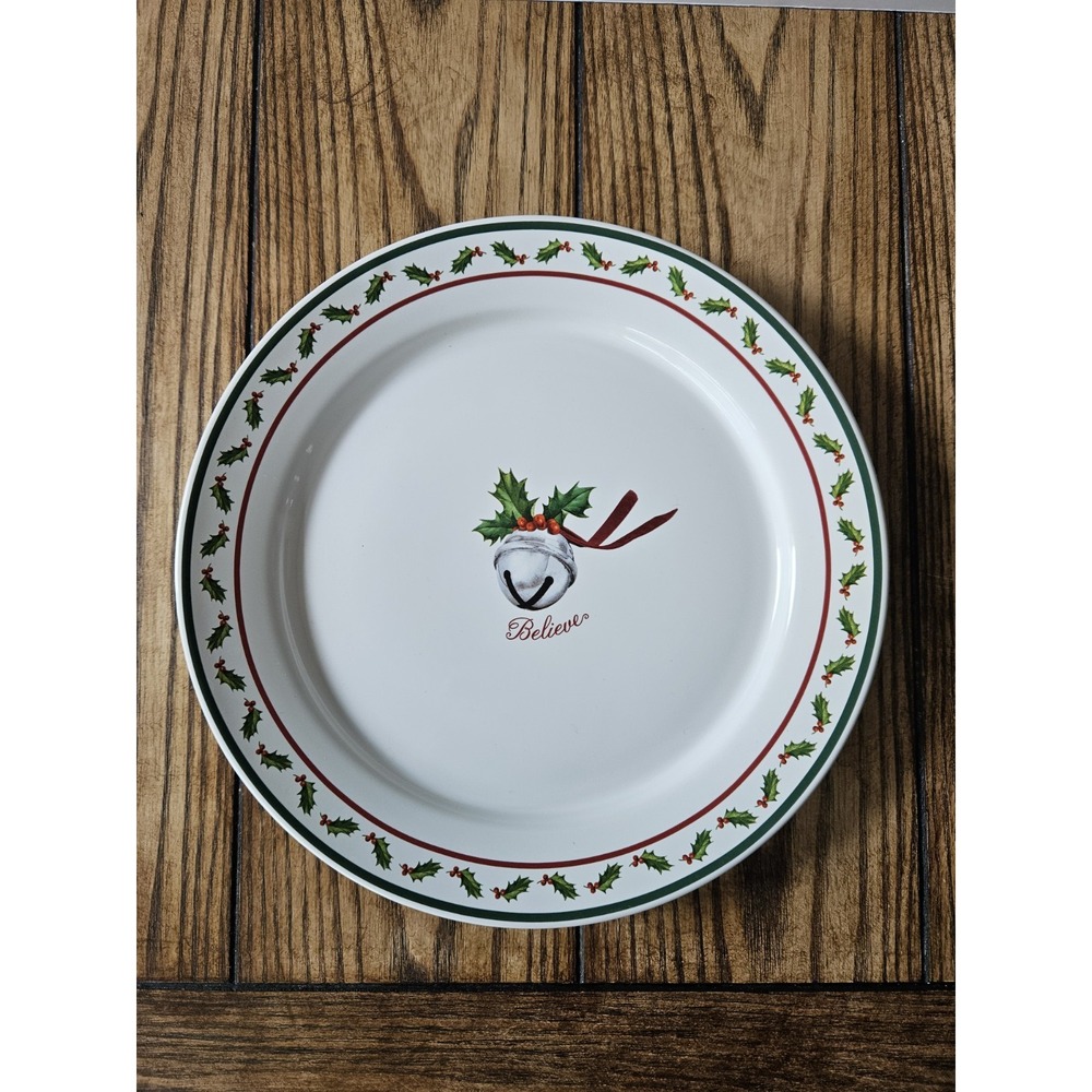 Hallmark The Polar Express Christmas Plate 10in Believe Silver Sleigh Bell Holly